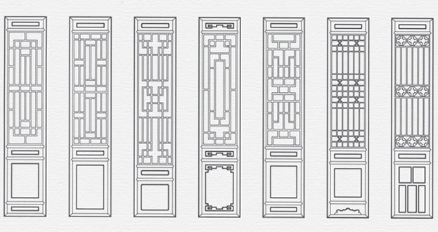 宜秀常用中式仿古花窗图案隔断设计图